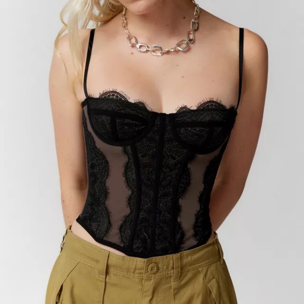 Urban Outfitters out from under modern love black corset top